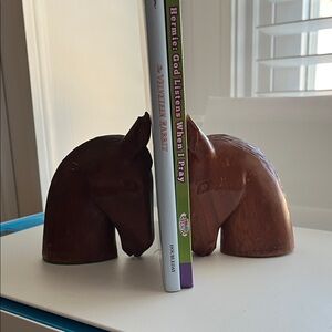 Wooden Horse Head Bookends